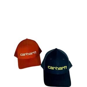 Carhartt Canvas Trucker Mesh Snap Back Hat One Size Adjustable Orange/Teal